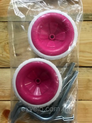 Колеса вспомогательные Lumari для детского велосипеда розовые