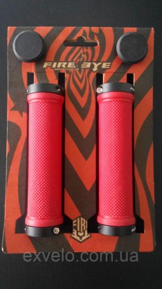 Ручки керма FireEye Goosebumps-R 130 мм з замками червоний