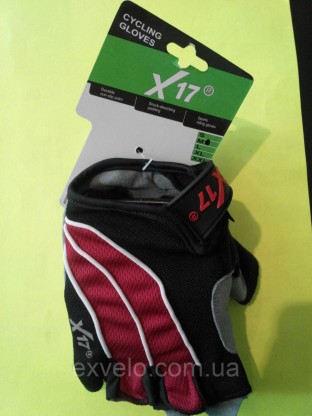 Перчатки X17 XGL-552RD гелевые красно-черные