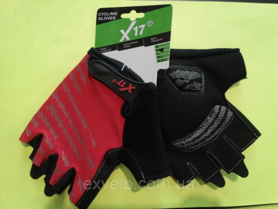 Перчатки X17 XGL-578RD гелевые красно-черные